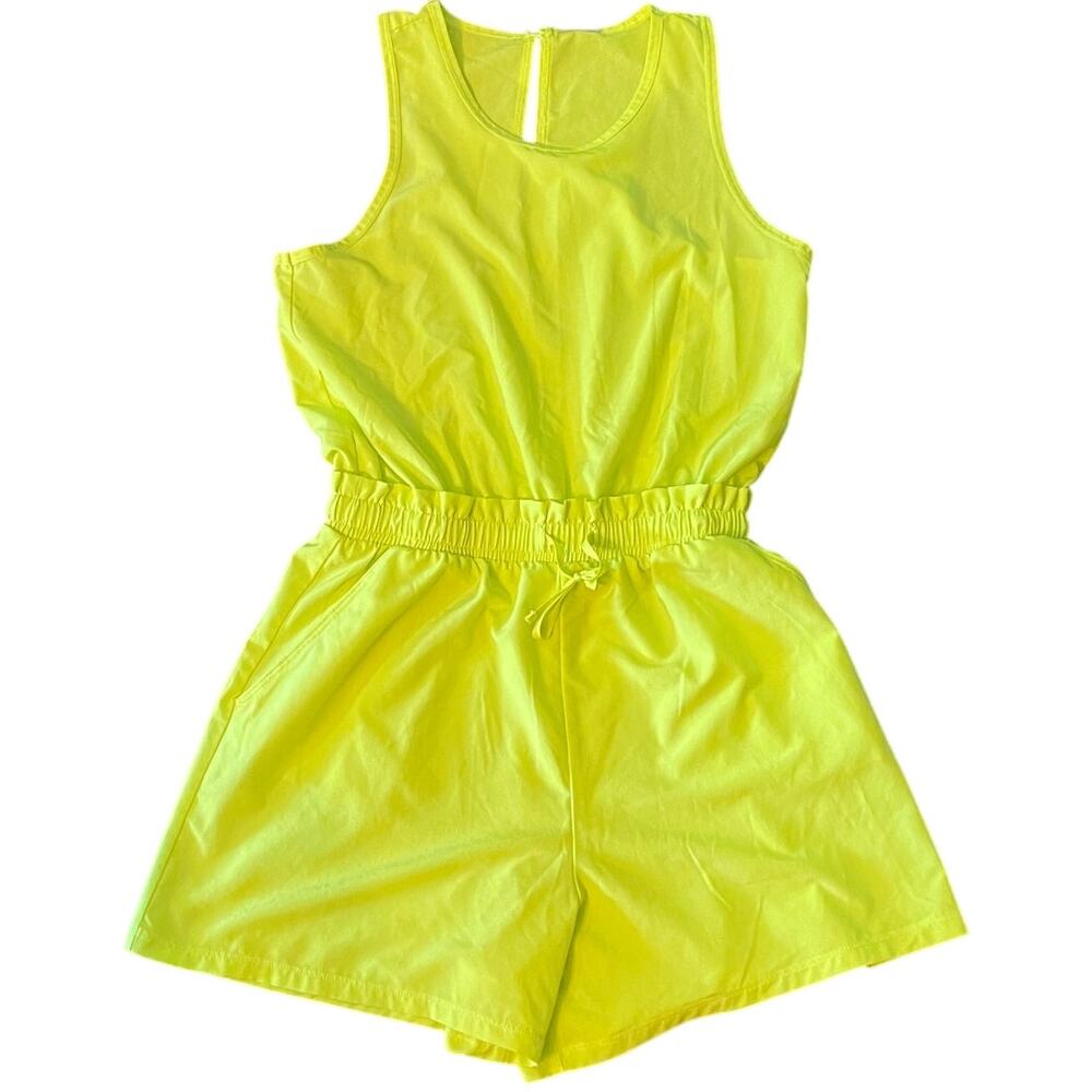 Z by Zella Neon Yellow Romper – Sleeveless – Size Large (10/12)